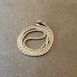 Italian Sterling Silver Rope Chain Necklace – Solid .925, Stamped Italy Y